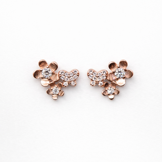 Petaline Cluster 925 Sterling Silver Earrings