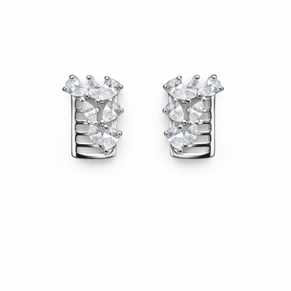 Lattice Gleam 925 Sterling Silver Earrings