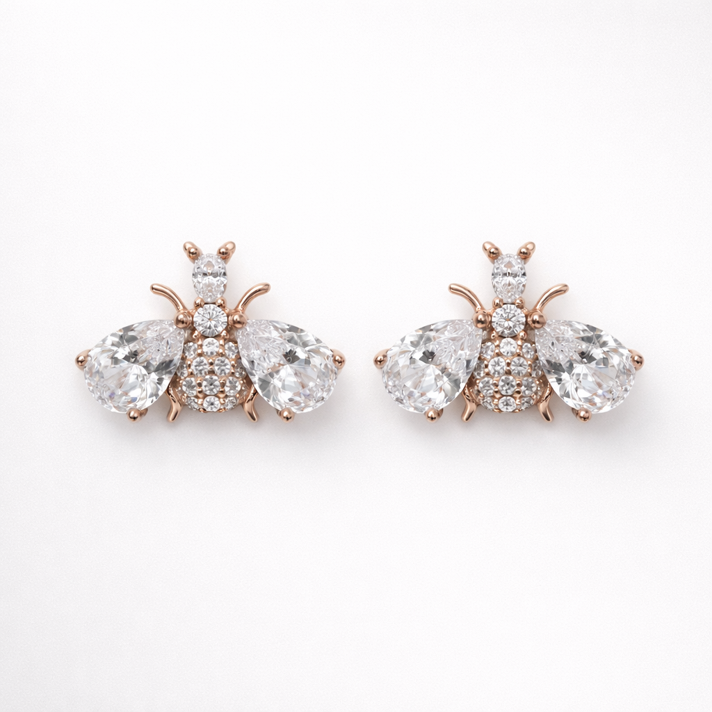 Crystal Bee 925 Sterling Silver Earrings