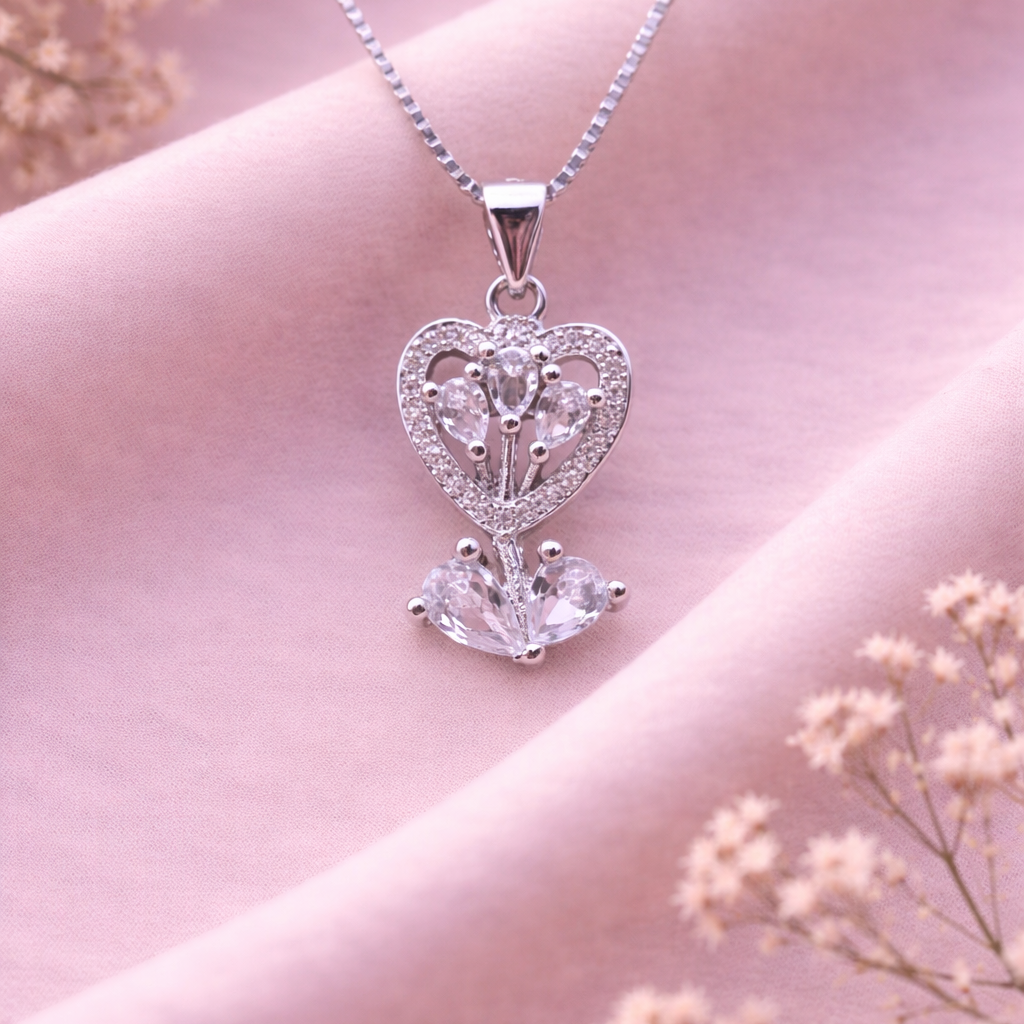 Amora Heart 925 Sterling Silver Necklace