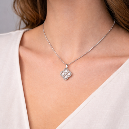 Lattice Charm 925 Sterling Silver Necklace