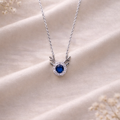 Midnight Antler 925 Sterling Silver Necklace