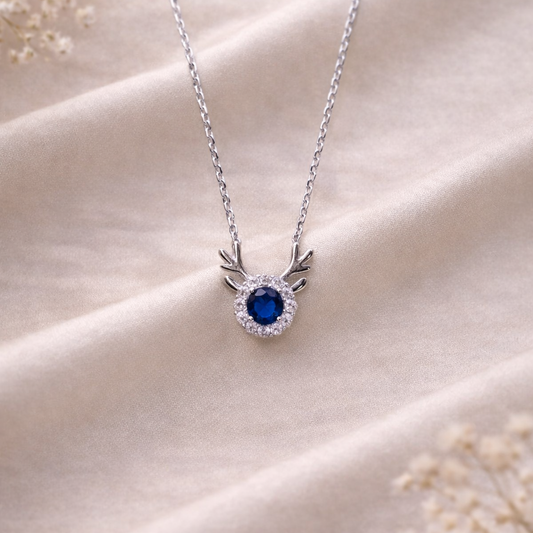 Midnight Antler 925 Sterling Silver Necklace