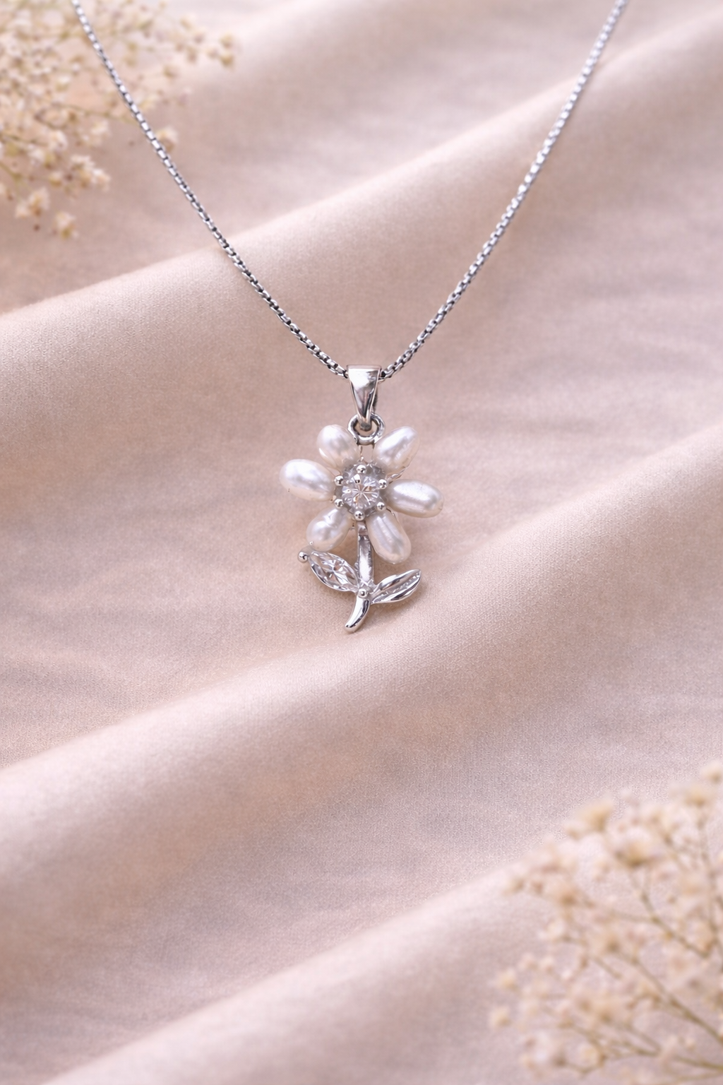 Pearl Daisy 925 Sterling Silver Necklace
