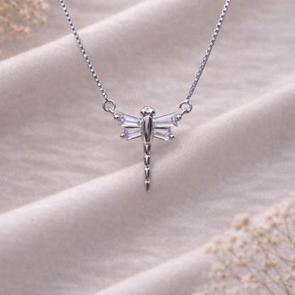 Ethereal Dragonfly 925 Sterling Silver Necklace