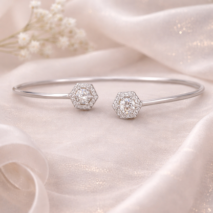 Hex Duo Cuff 925 Sterling Silver Bracelet