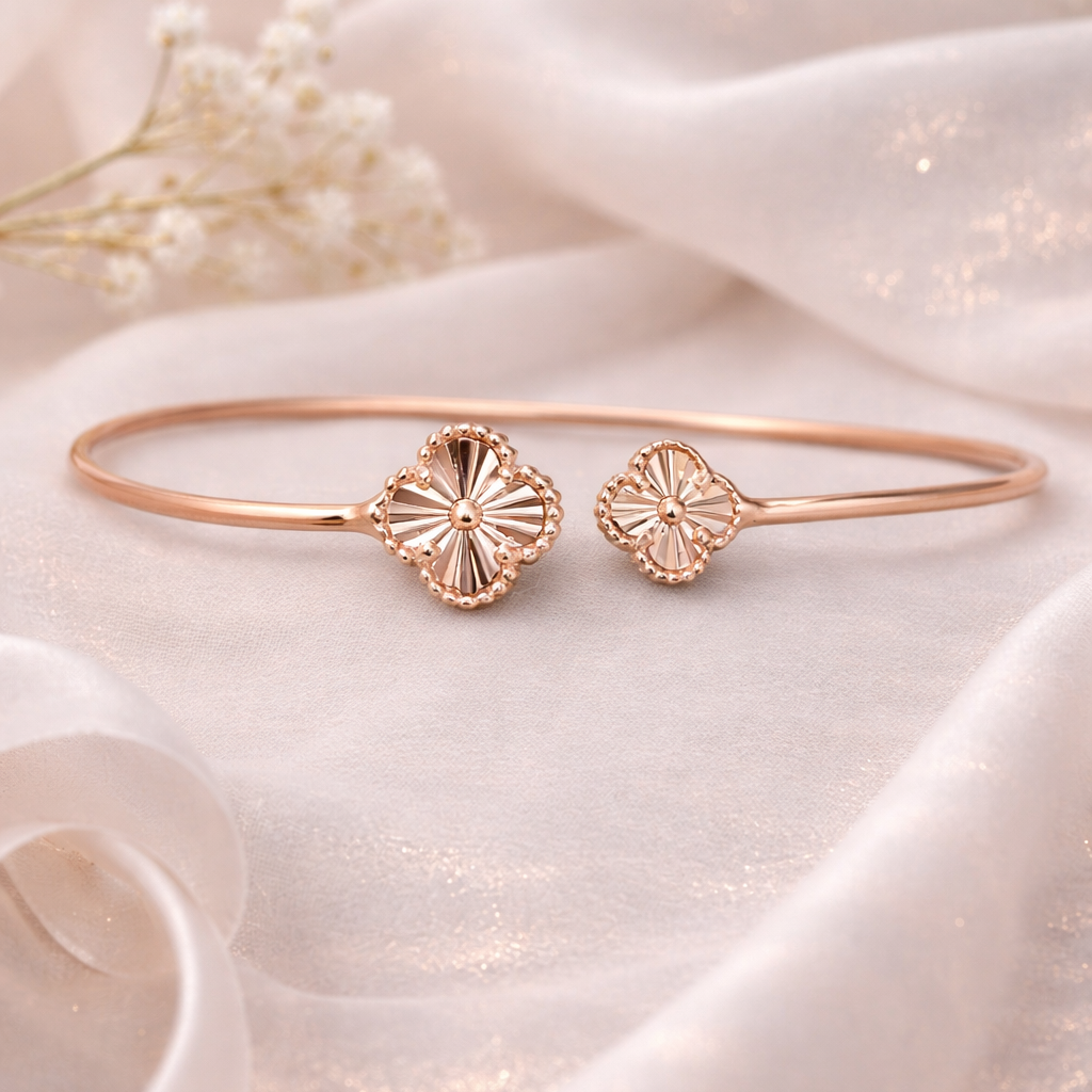 Petal Whisper Cuff 925 Sterling Silver Bracelet