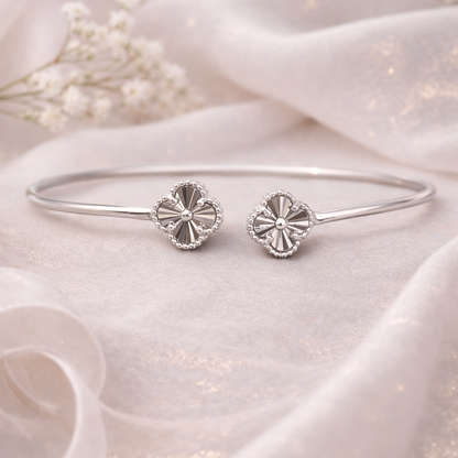 Petal Whisper Cuff 925 Sterling Silver Bracelet