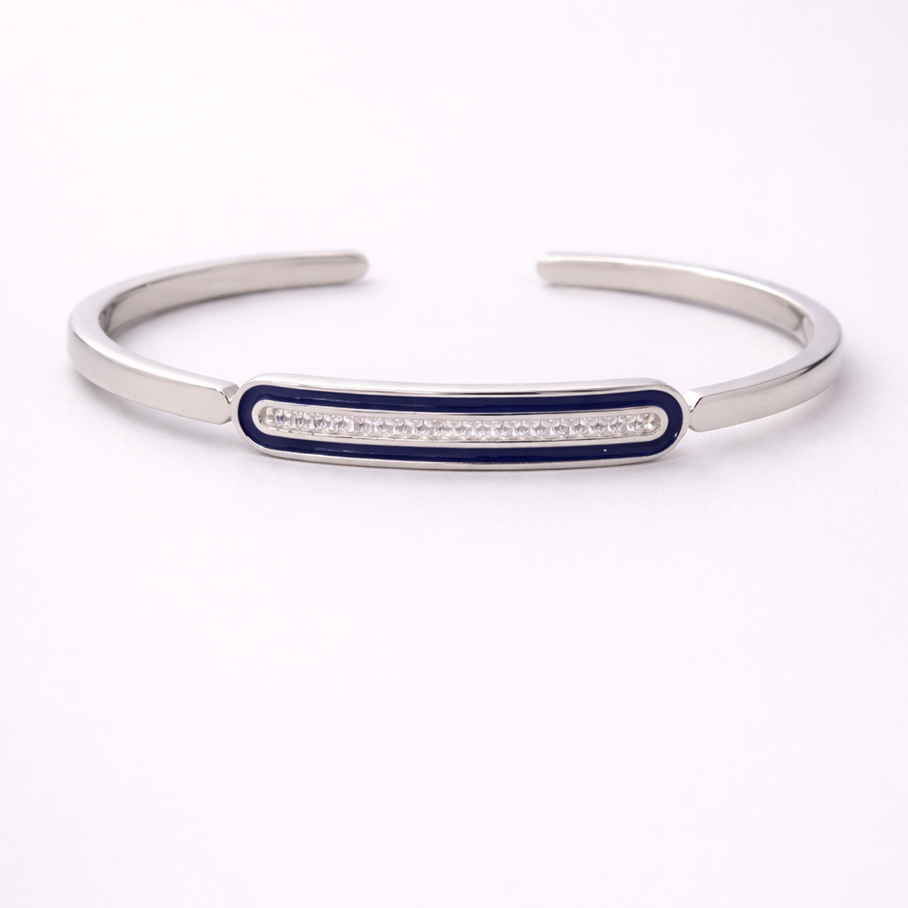 Azure Line Cuff 925 Sterling Silver Bracelet