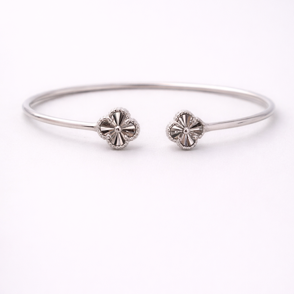 Petal Whisper Cuff 925 Sterling Silver Bracelet
