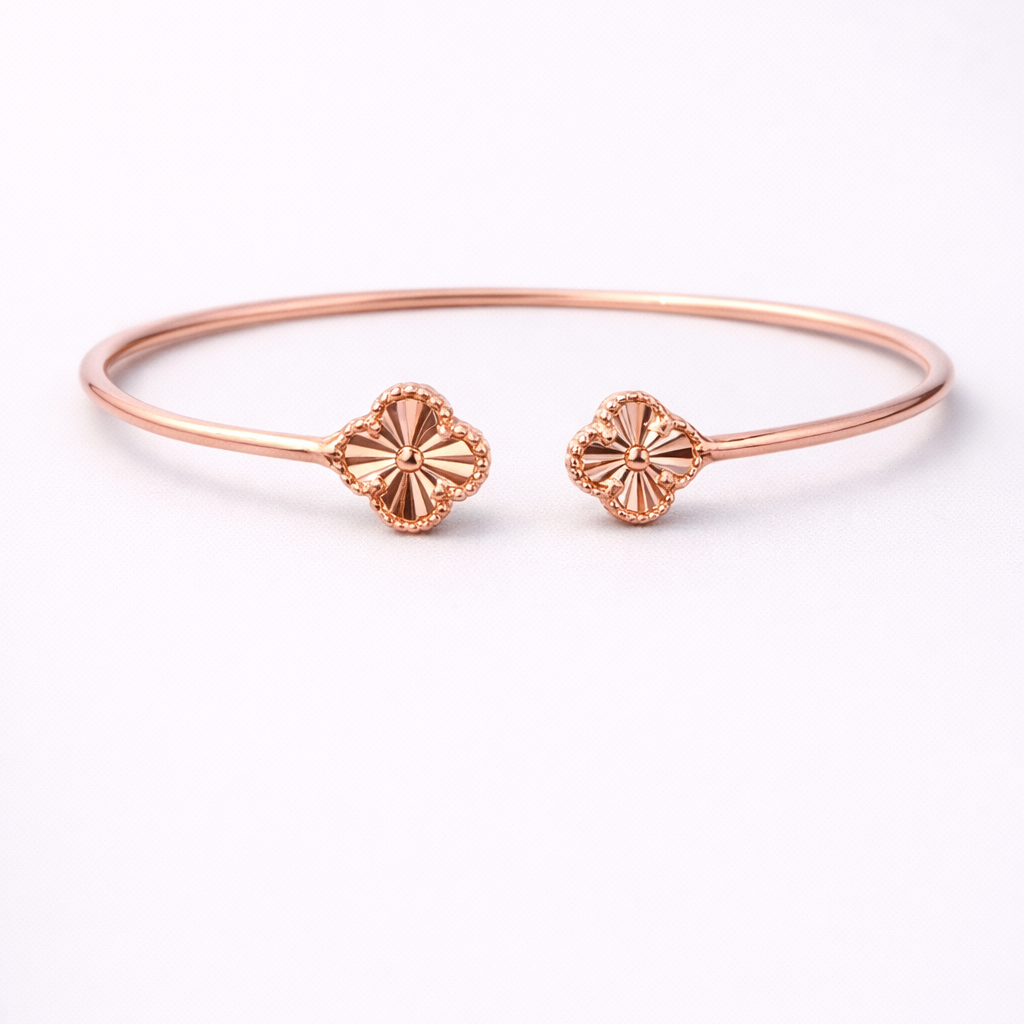 Petal Whisper Cuff 925 Sterling Silver Bracelet