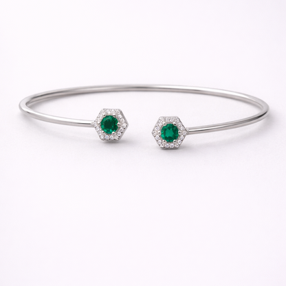 Hex Duo Cuff 925 Sterling Silver Bracelet