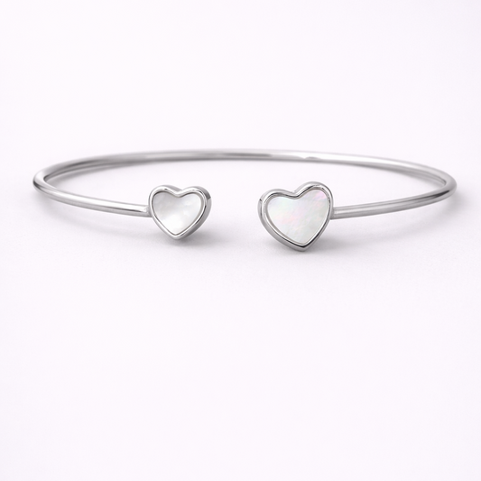 Pearl Hearts 925 Sterling Silver Bracelet