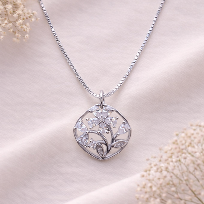 Enchanted Floral 925 Sterling Silver Necklace