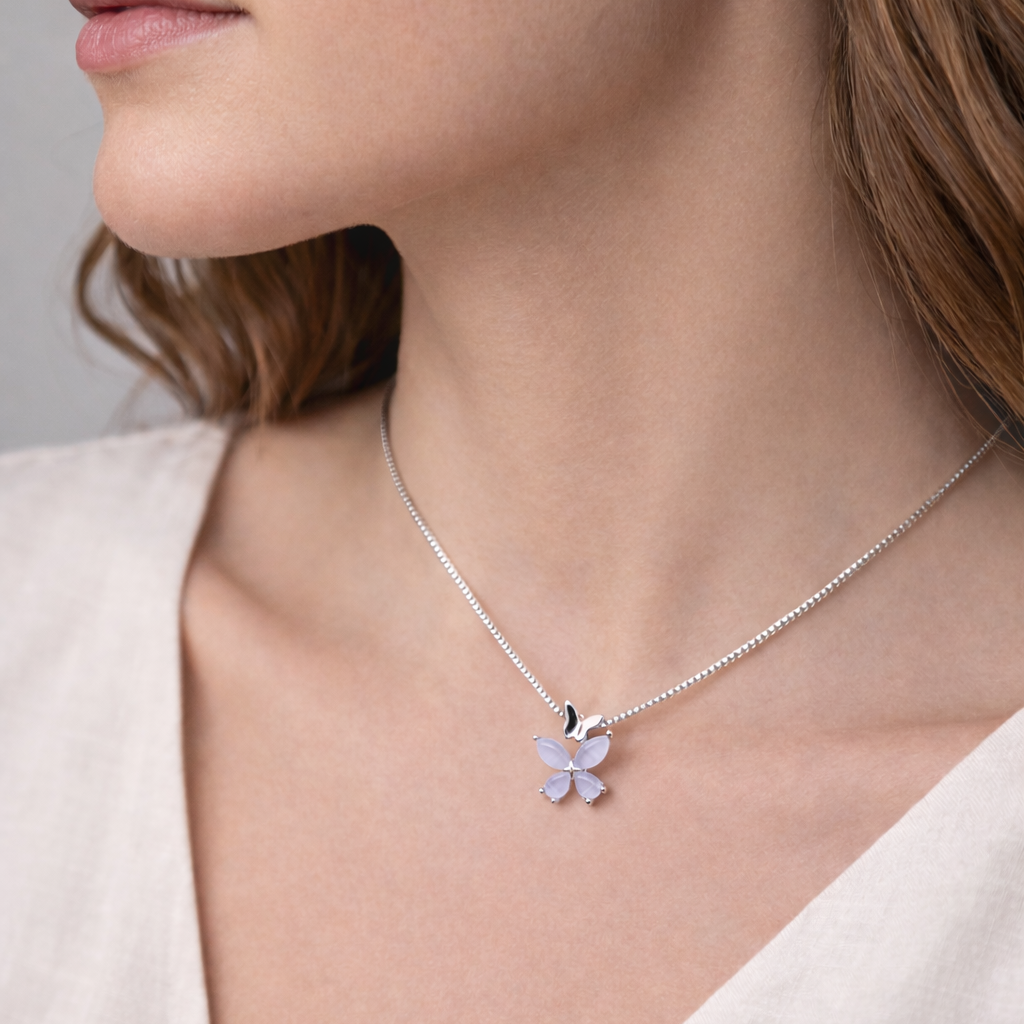 Butterfly Petal 925 Sterling Silver Necklace