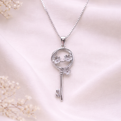Whisper Key 925 Sterling Silver Necklace