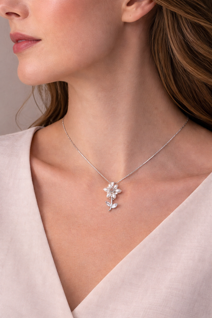 Pearl Daisy 925 Sterling Silver Necklace