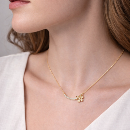 Golden Bloom Curve Necklace