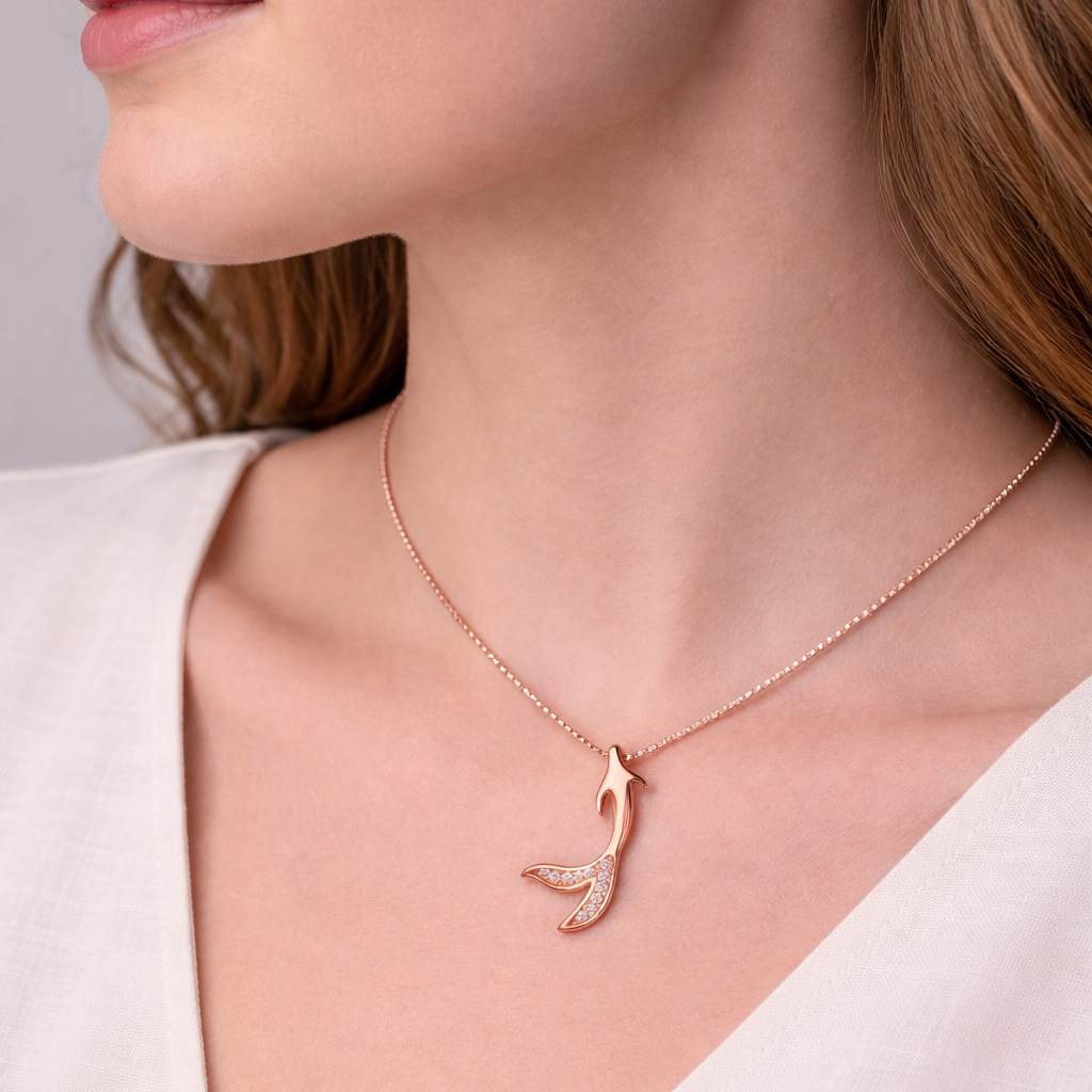 Starlight Antler Rose Gold Necklace