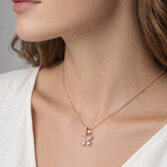 Butterfly Petal Rose Gold Necklace