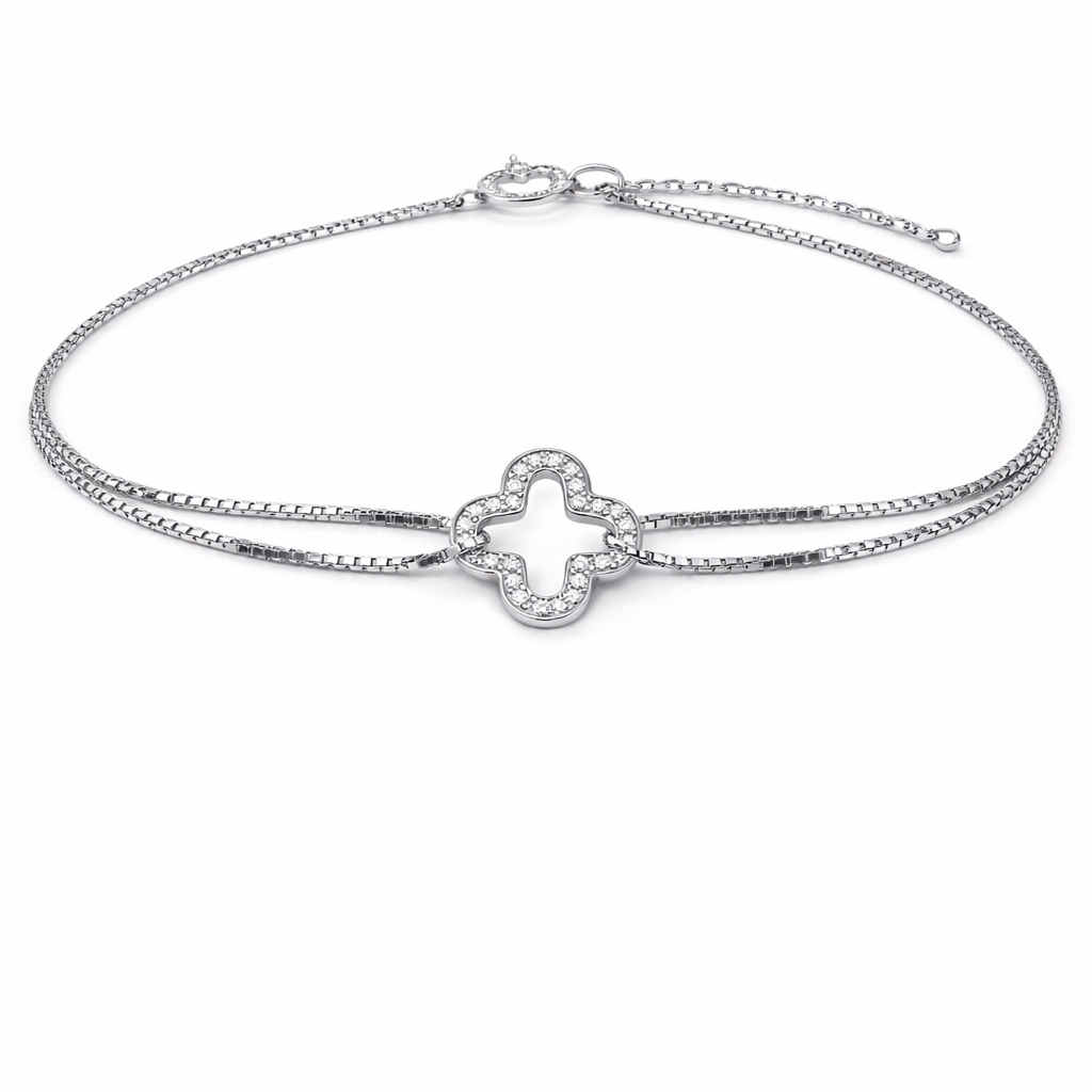 Quadra Shine 925 Sterling Silver Bracelet(Adjustable)