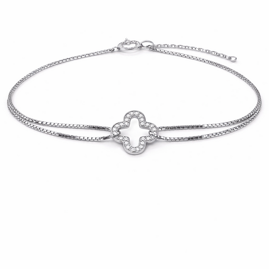 Quadra Shine 925 Sterling Silver Bracelet(Adjustable)
