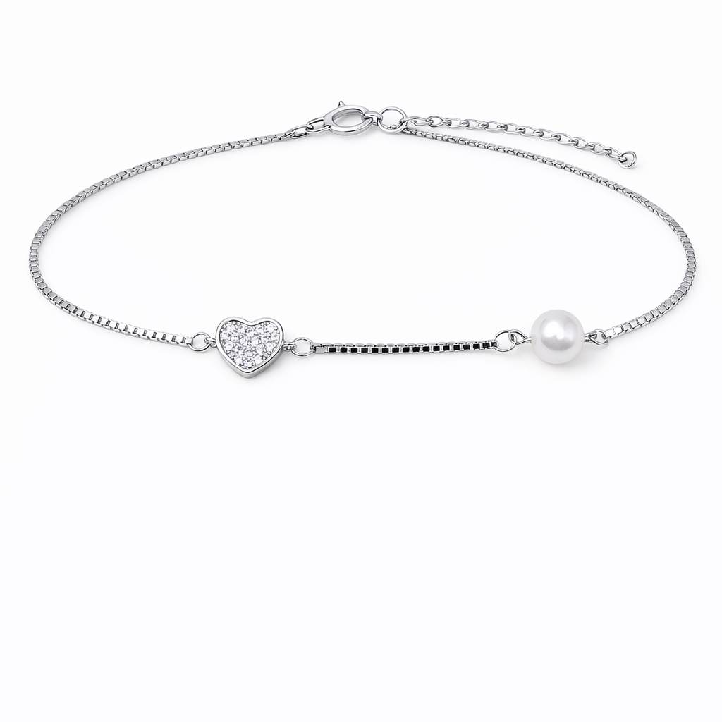 Twin Charm 925 Sterling Silver Bracelet (Adjustable)