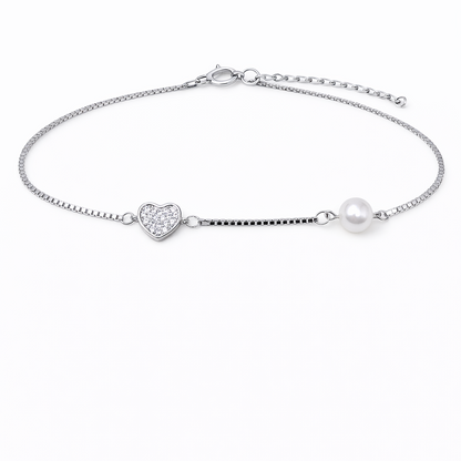 Twin Charm 925 Sterling Silver Bracelet (Adjustable)