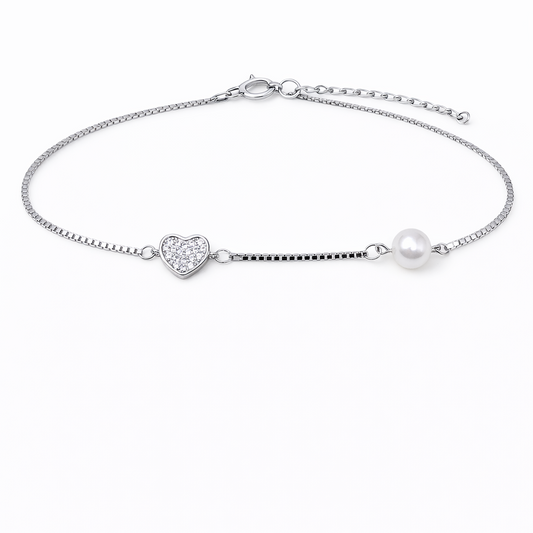 Twin Charm 925 Sterling Silver Bracelet (Adjustable)