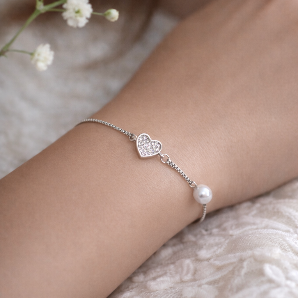 Twin Charm 925 Sterling Silver Bracelet (Adjustable)