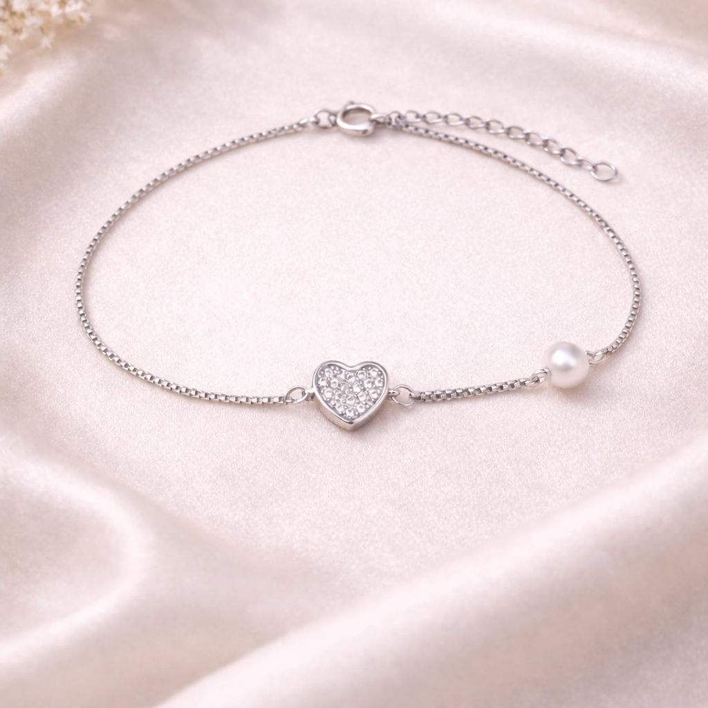 Twin Charm 925 Sterling Silver Bracelet (Adjustable)