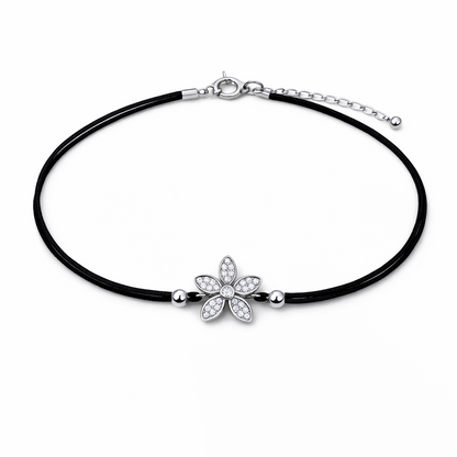 Noir Fleur 925 Sterling Silver Bracelet (Adjustable)