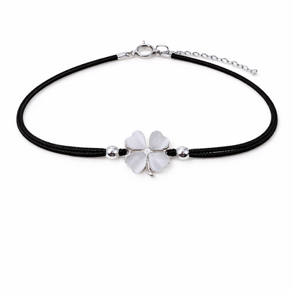 Ivory Clover 925 Sterling Silver Bracelet (Adjustable)