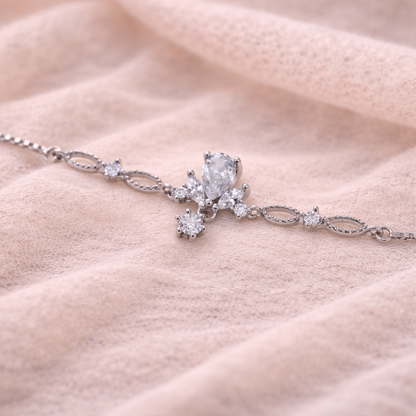 Celeste Drop 925 Sterling Silver Bracelet (Adjustable)