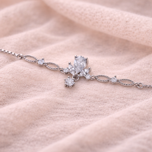 Celeste Drop 925 Sterling Silver Bracelet (Adjustable)
