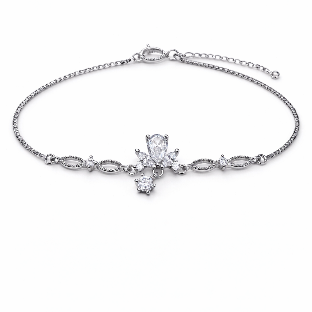 Celeste Drop 925 Sterling Silver Bracelet (Adjustable)