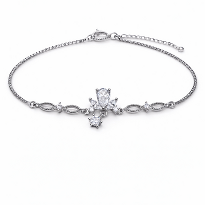 Celeste Drop 925 Sterling Silver Bracelet (Adjustable)