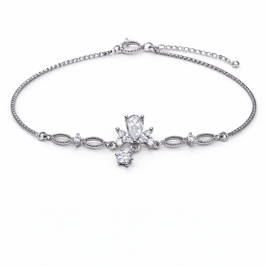 Celeste Drop 925 Sterling Silver Bracelet (Adjustable)