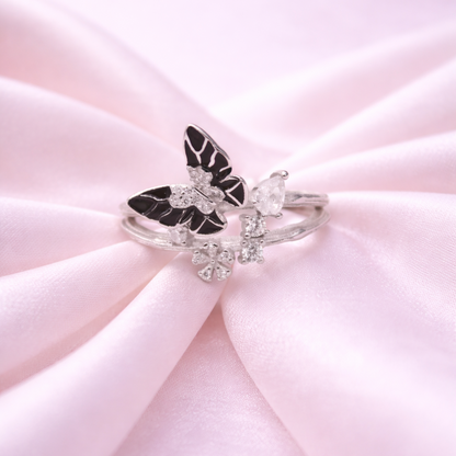 Midnight Flutter 925 Sterling Silver Ring