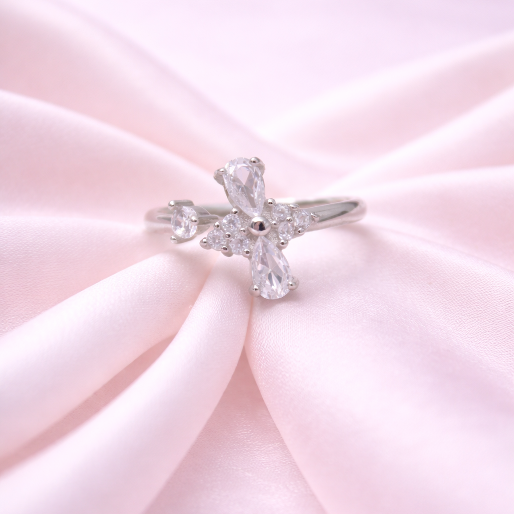 Celestial Bloom 925 Sterling Silver Ring(Adjustable)