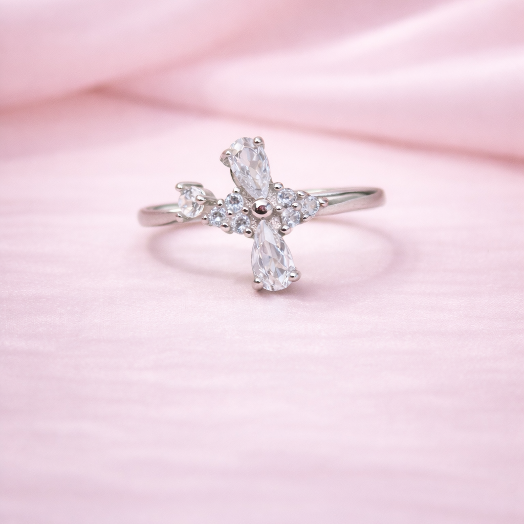 Celestial Bloom 925 Sterling Silver Ring(Adjustable)
