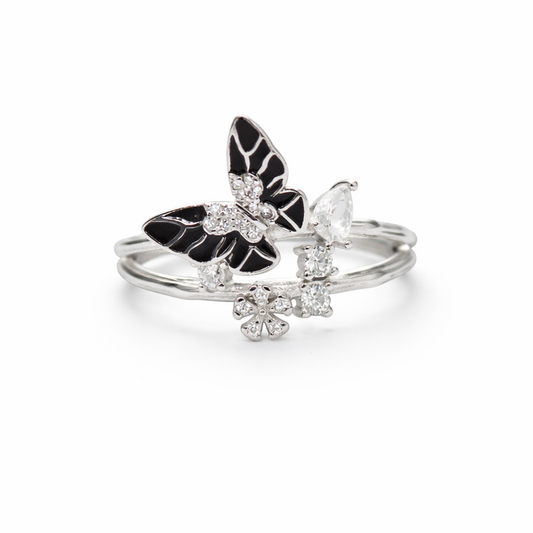Midnight Flutter 925 Sterling Silver Ring