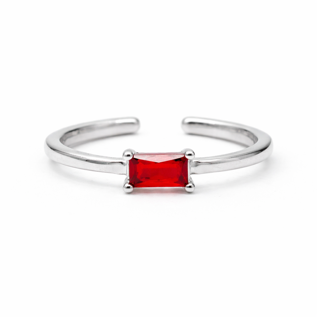 Scarlet Edge 925 Sterling Silver Ring(Adjustable Ring)