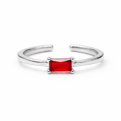 Scarlet Edge 925 Sterling Silver Ring(Adjustable Ring)