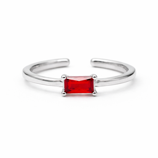 Scarlet Edge 925 Sterling Silver Ring(Adjustable Ring)