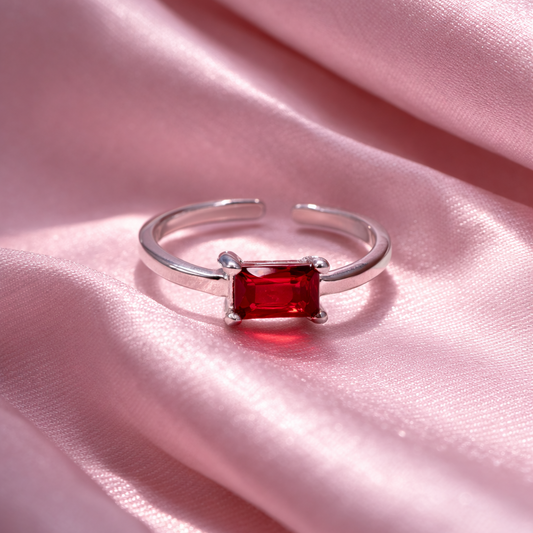 Scarlet Edge 925 Sterling Silver Ring(Adjustable Ring)