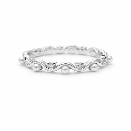 Pearl Cascade 925 Sterling Silver Ring