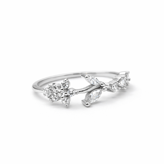 Petal Poetry 925 Sterling Silver Ring