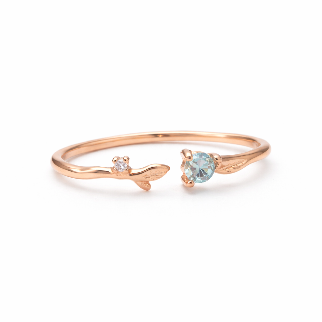 Azure Bloom 925 Sterling Silver Ring(Adjustable)