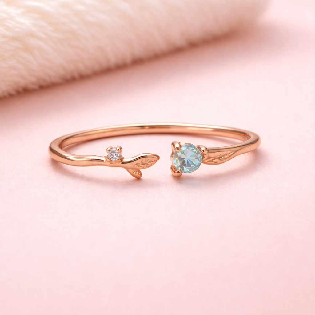 Azure Bloom 925 Sterling Silver Ring(Adjustable)